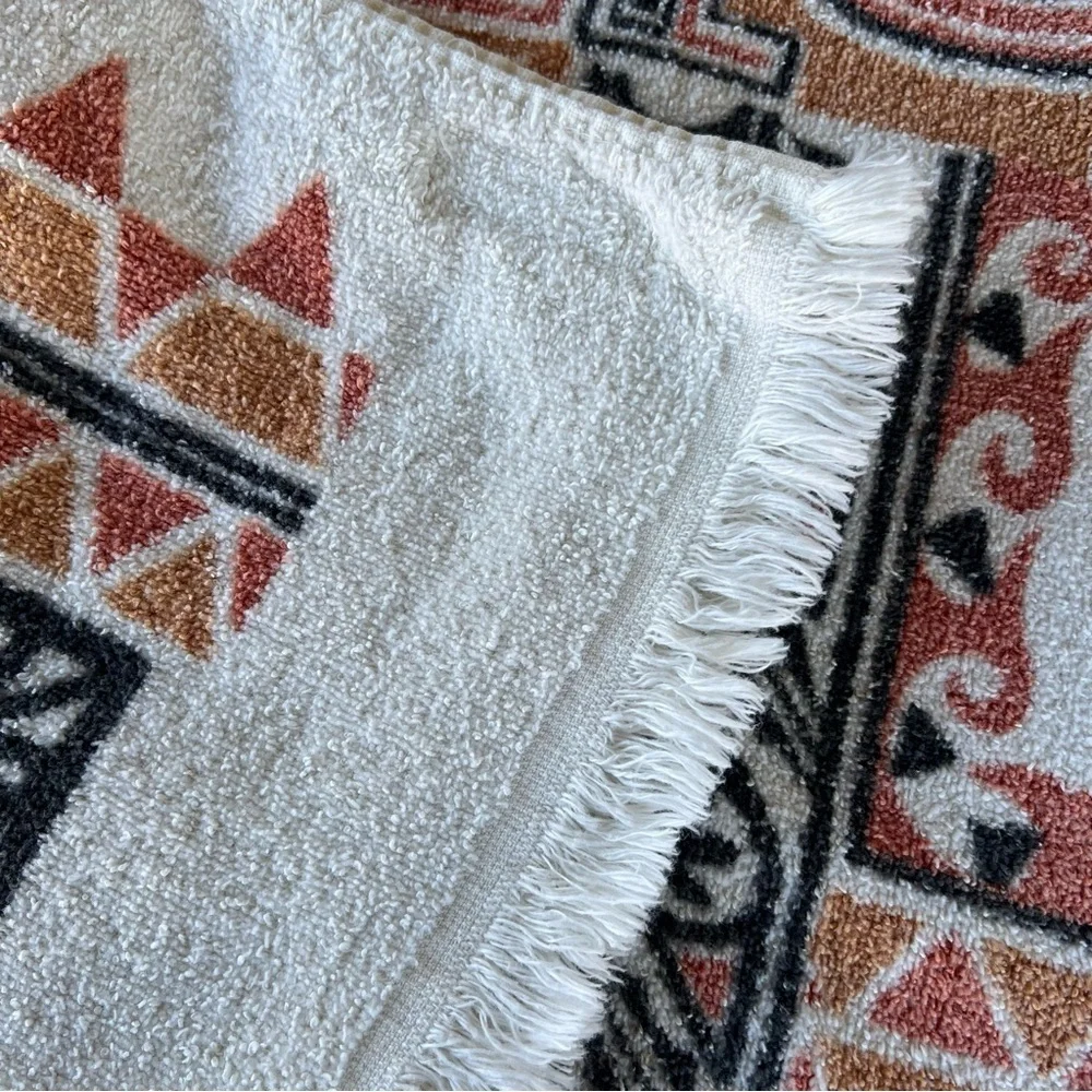 VTG Bibb Pueblo de Cochiti Fringed Towel Set The First Americans Cotton 70s GUC